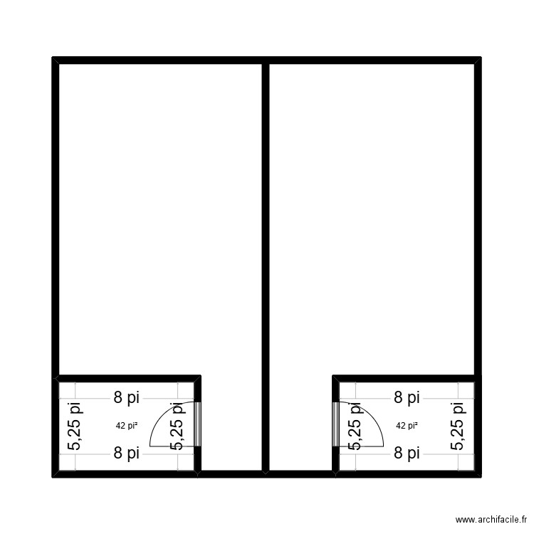 hotel 2. Plan de 2 pièces et 8 m2