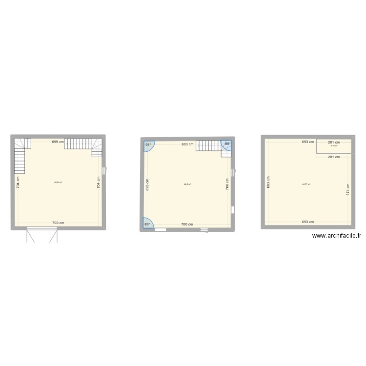 dif etage. Plan de 4 pièces et 146 m2