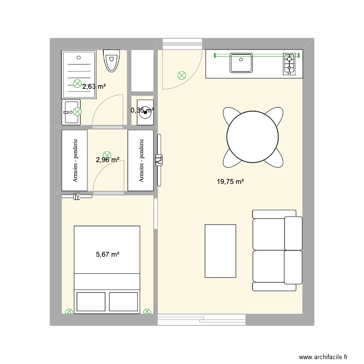 new plan elec light. Plan de 5 pièces et 31 m2