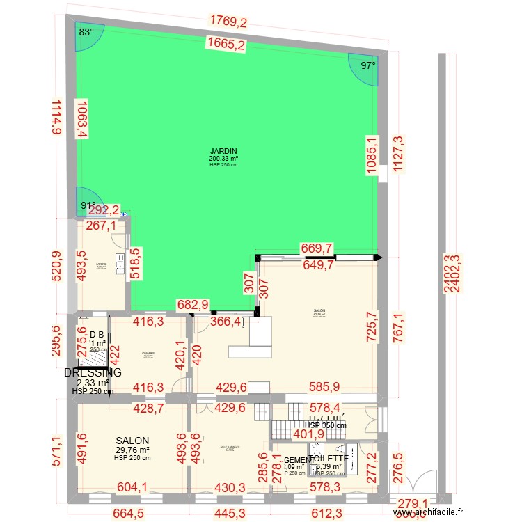 WIMILLE REZ DE CHAUSSEE  ELECTRICITE. Plan de 11 pièces et 388 m2