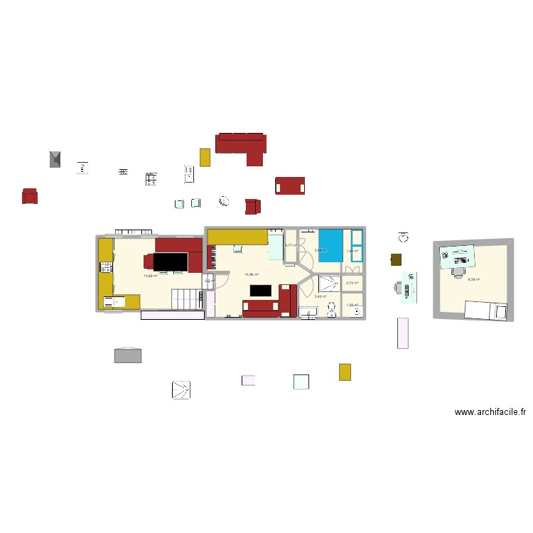 PLAN JOHANNA 8. Plan de 10 pièces et 51 m2