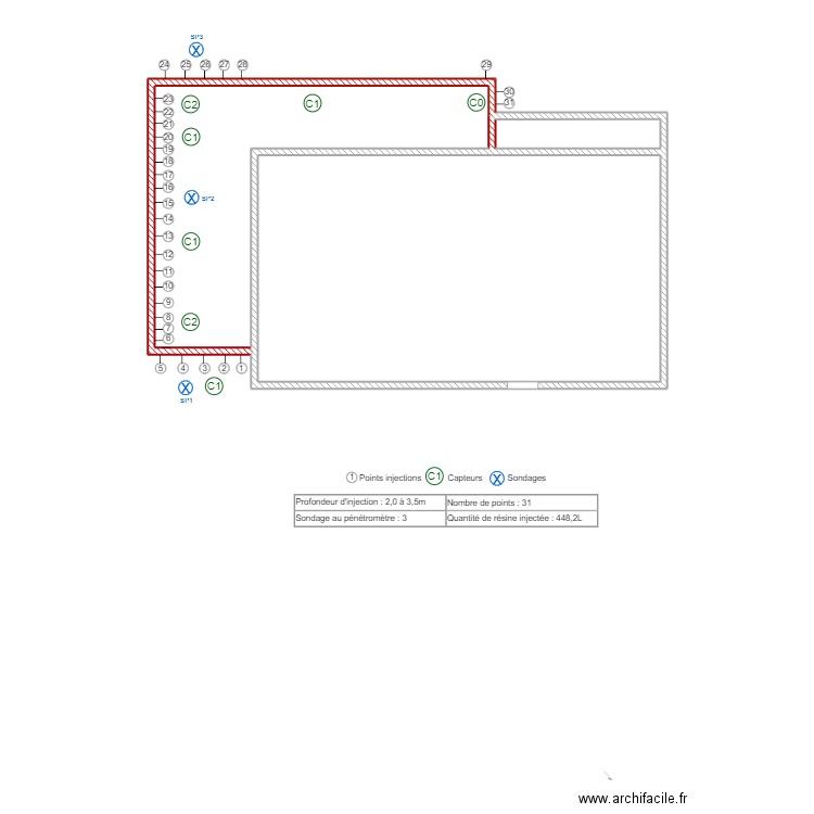 BOHU. Plan de 3 pièces et 116 m2