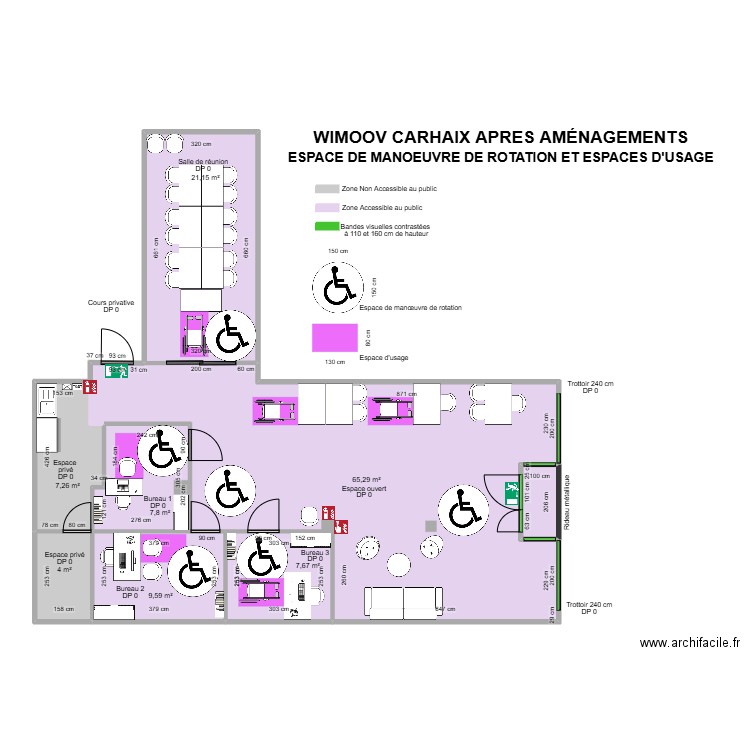 WIMOOV CARHAIX APRES AMENAGEMENTS ESPACE ROT ET USAGE. Plan de 8 pièces et 125 m2