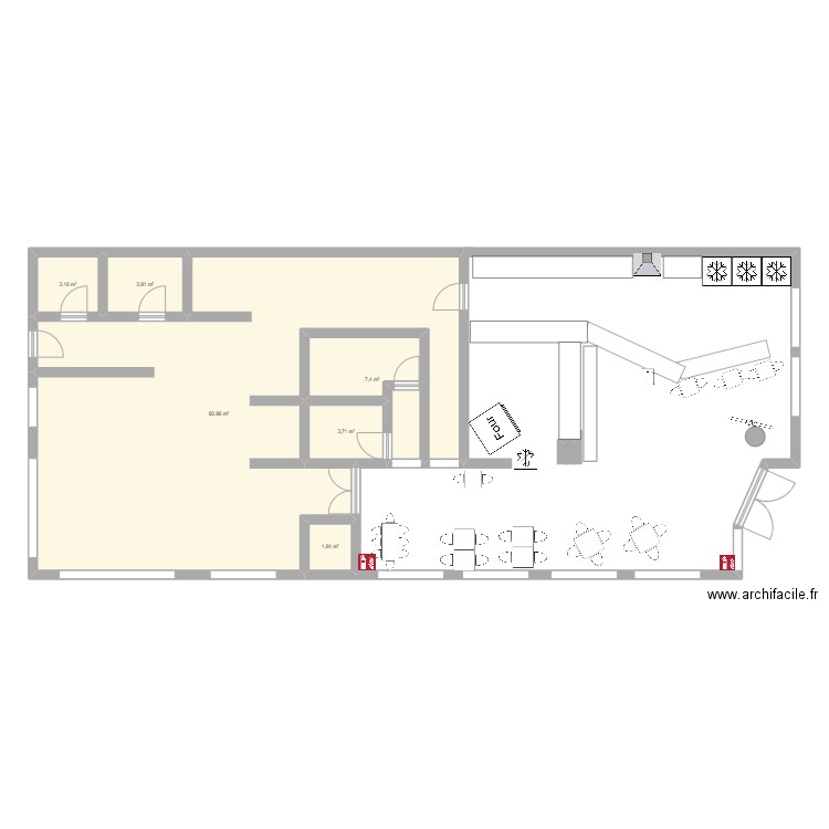 bar 09/10/2024. Plan de 6 pièces et 101 m2