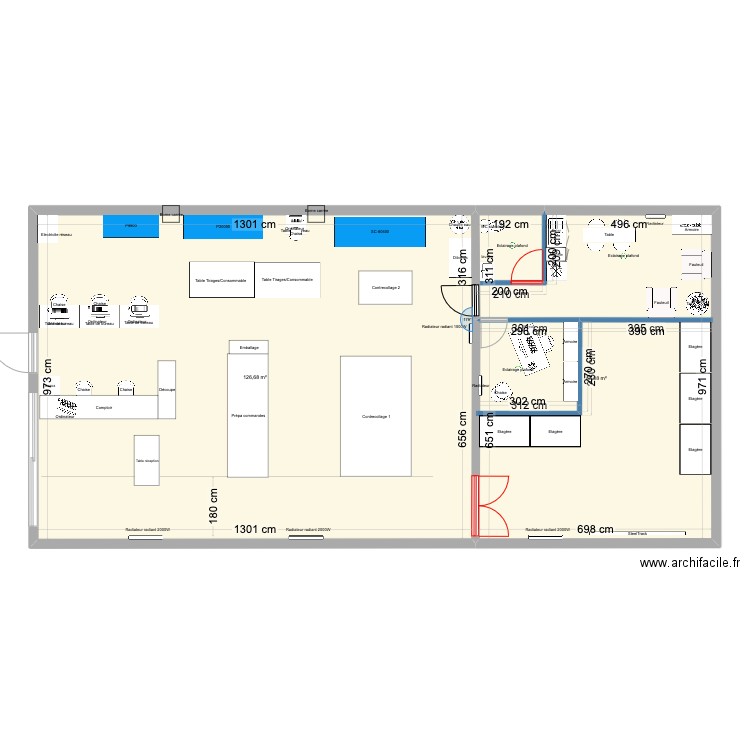 Plan2-1810. Plan de 2 pièces et 193 m2