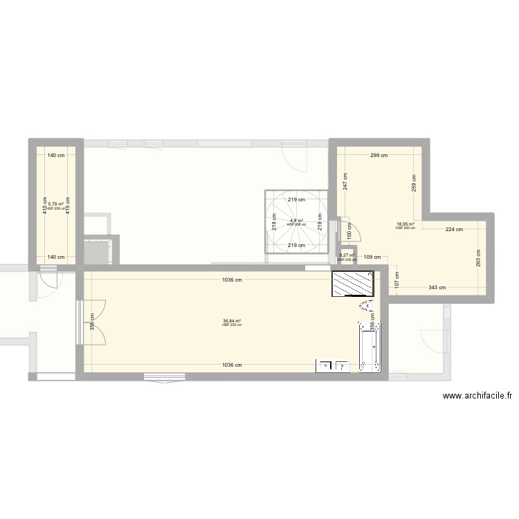 Plan avec 1ER Etage SDB. Plan de 7 pièces et 184 m2