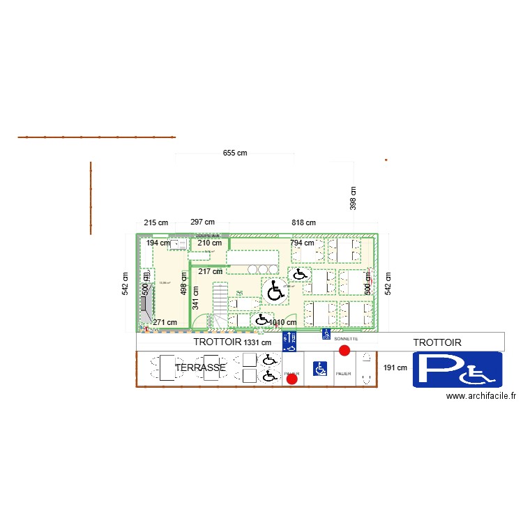 resto22. Plan de 6 pièces et 128 m2