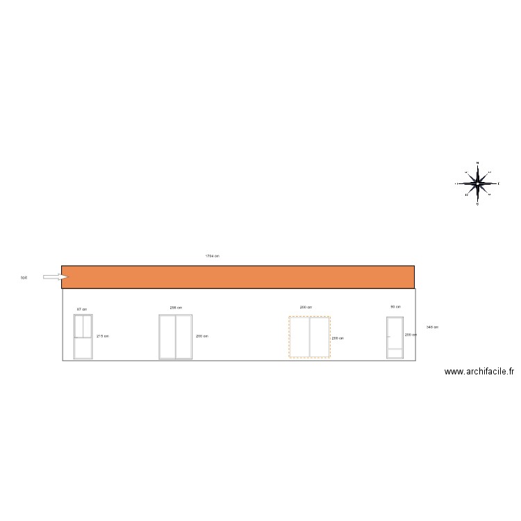 plan de coupe façade avec agrandissement fenêtre. Plan de 0 pièce et 0 m2