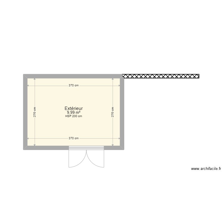 abrit de jardin. Plan de 1 pièce et 10 m2