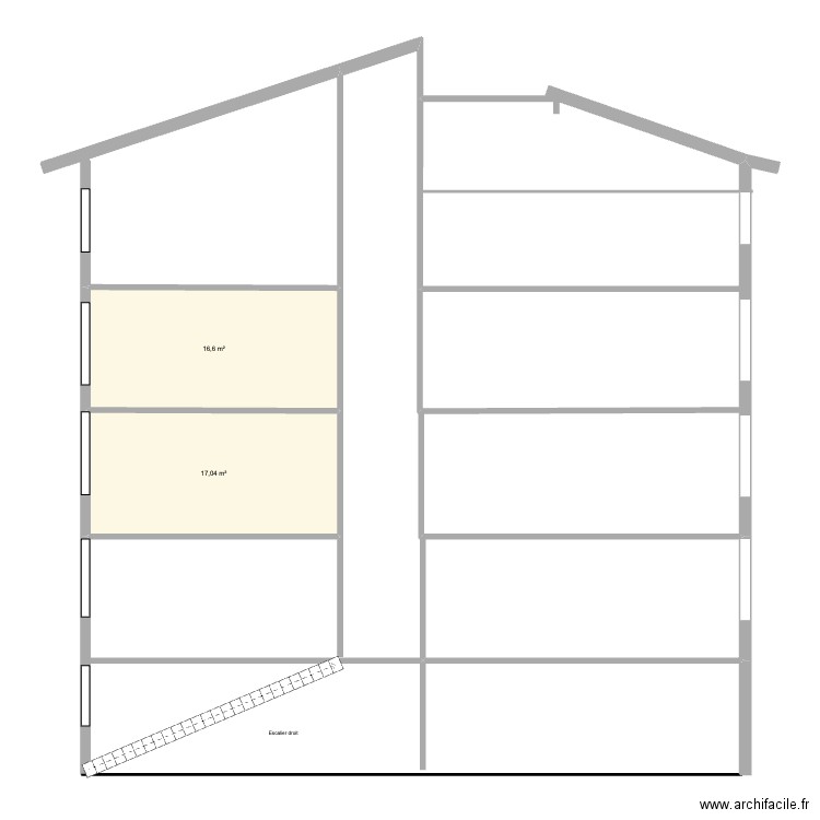 2 PETITE LA MONNAIE. Plan de 2 pièces et 34 m2