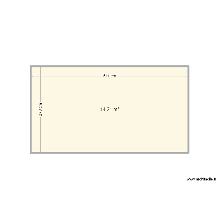 test palette grillagée. Plan de 1 pièce et 14 m2