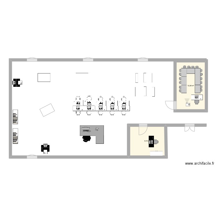 Plan du CDI. Plan de 2 pièces et 21 m2