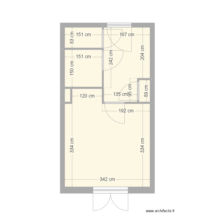 Plan studio Combloux. Plan de 6 pièces et 21 m2