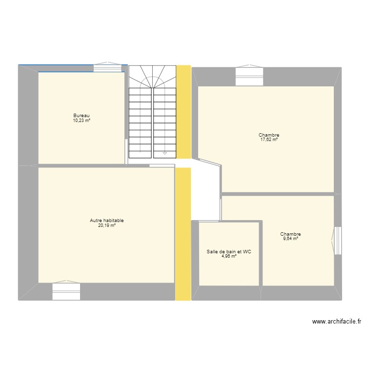 maison. Plan de 5 pièces et 63 m2