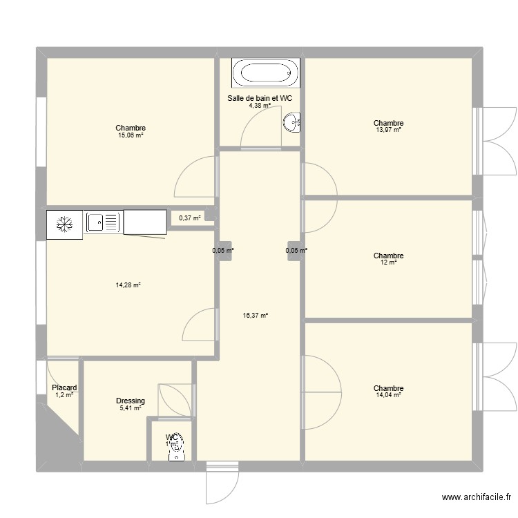  vierge 2. Plan de 15 pièces et 99 m2