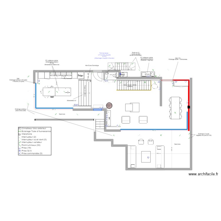 Roc Mer  - R+1 Elect. Plan de 1 pièce et 2 m2