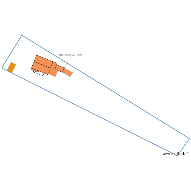 DP02 - plan de masse AVANT proche. Plan de 2 pièces et -2090 m2