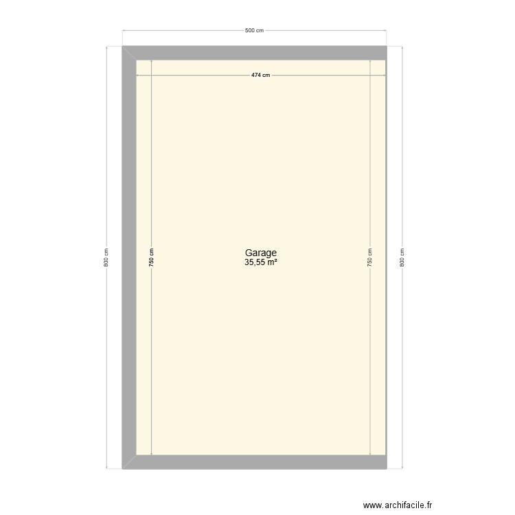 GARAGE. Plan de 1 pièce et 36 m2