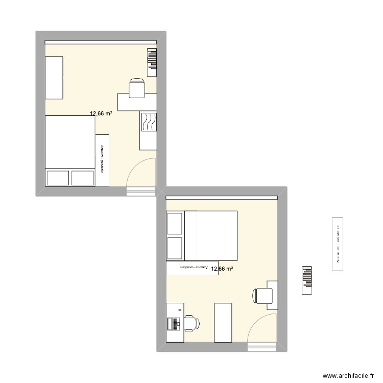 juliette. Plan de 2 pièces et 25 m2