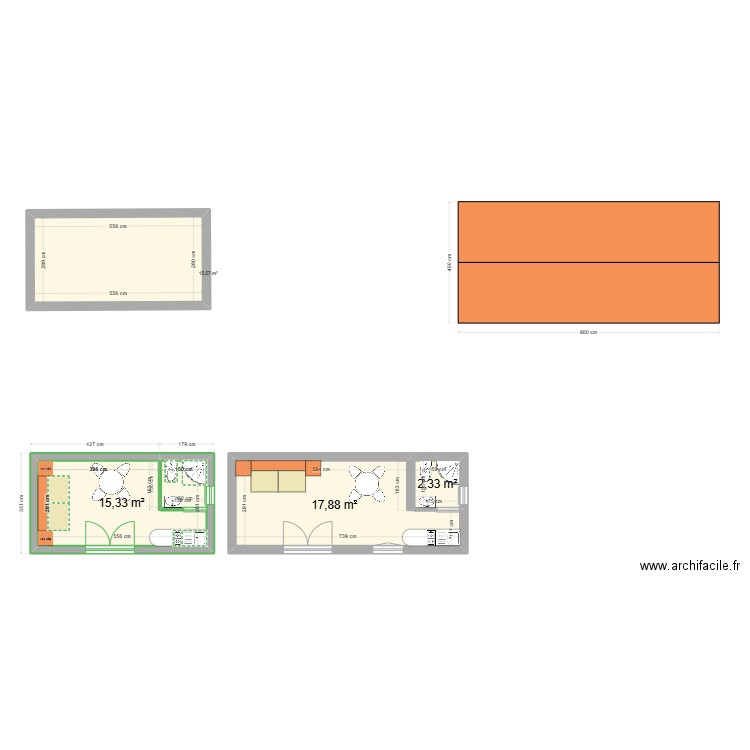 extention 3. Plan de 4 pièces et 51 m2