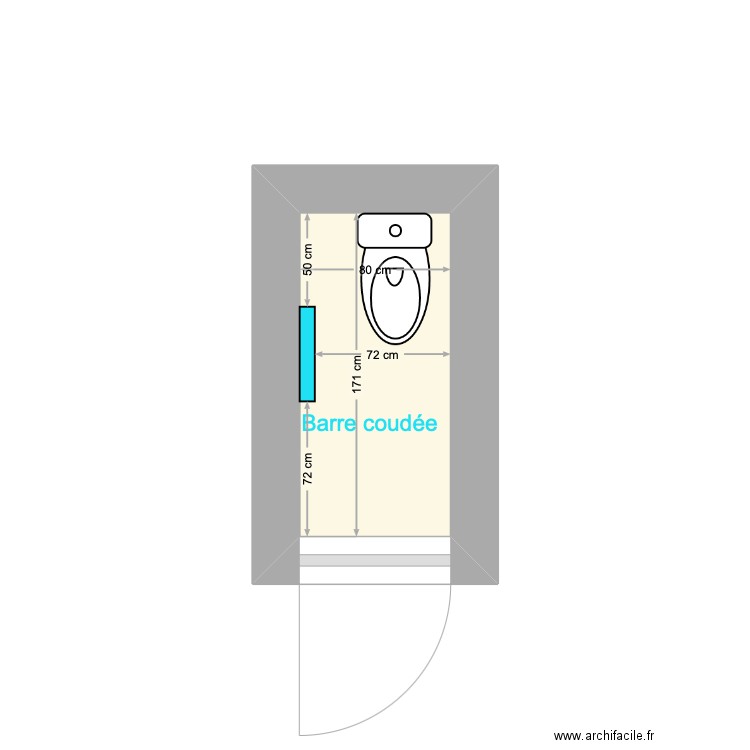 wc jacq. Plan de 1 pièce et 1 m2