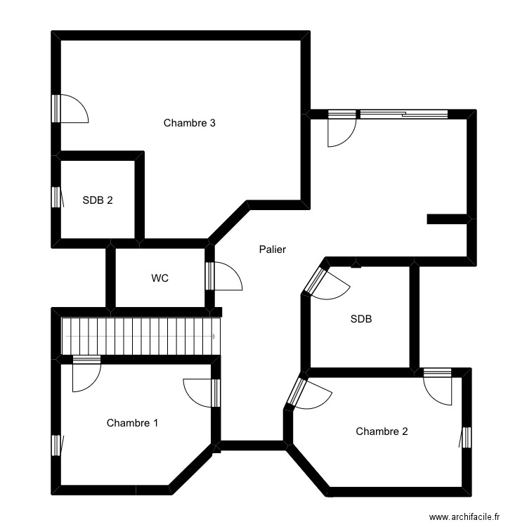 Logement camping 1er étage. Plan de 7 pièces et 114 m2