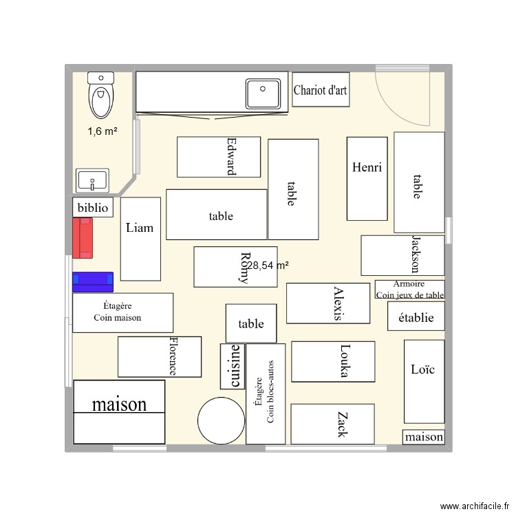 Les débrouillards-Plan dodo. Plan de 2 pièces et 30 m2