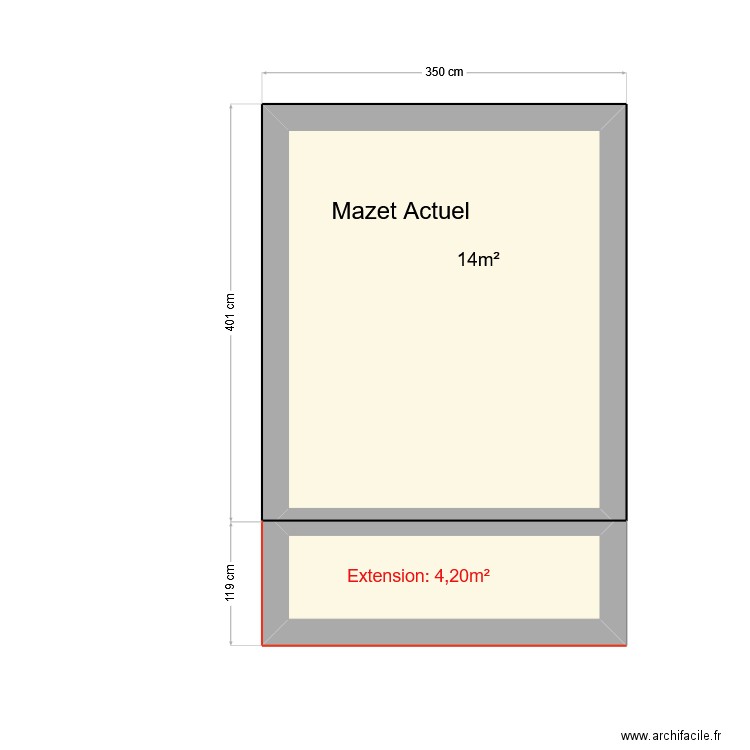 Plan de masse mazet 1. Plan de 2 pièces et 13 m2