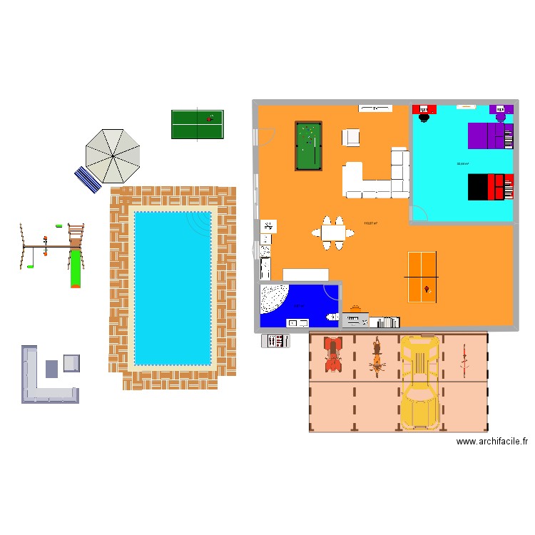 Maison de Layvin. Plan de 6 pièces et 681 m2