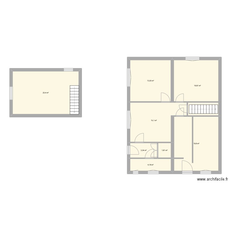 M Thoraillier. Plan de 8 pièces et 100 m2