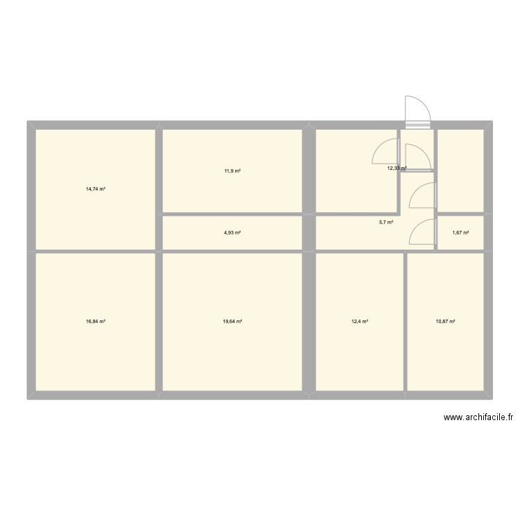 R+3. Plan de 10 pièces et 111 m2