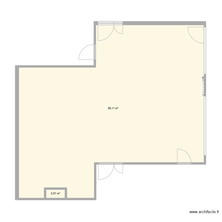 plan de classe Noa. Plan de 2 pièces et 86 m2