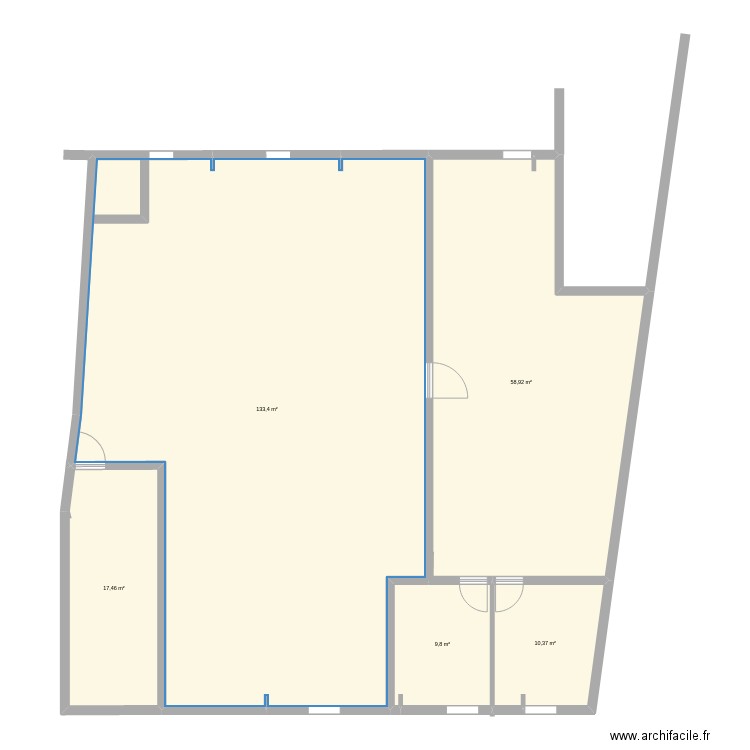 5ème étage bis. Plan de 5 pièces et 230 m2