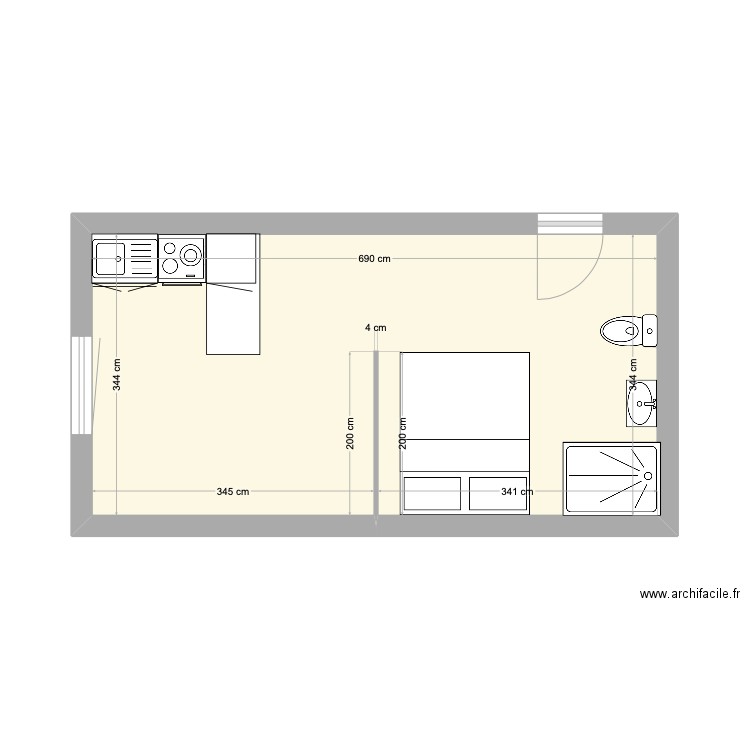 maison des sa. Plan de 1 pièce et 24 m2