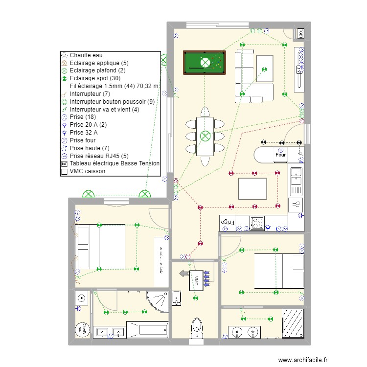 plan a. Plan de 8 pièces et 83 m2