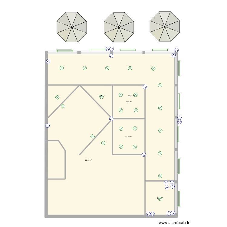 brasserie bruno. Plan de 6 pièces et 179 m2