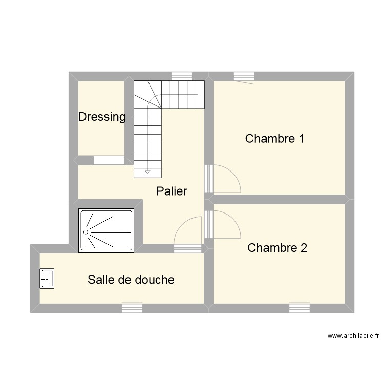 ranty etage. Plan de 5 pièces et 47 m2