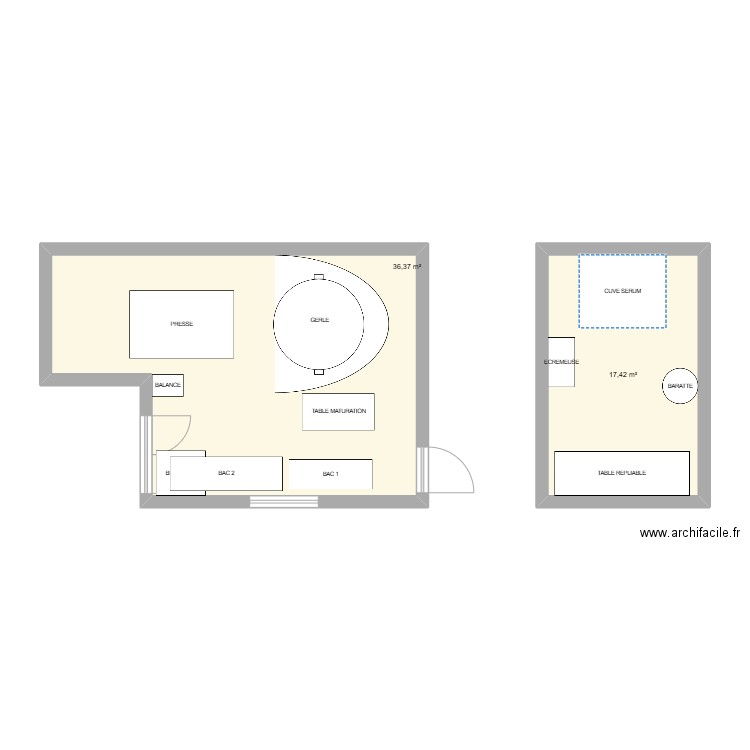 FROMAGERIE RENOV. Plan de 2 pièces et 54 m2