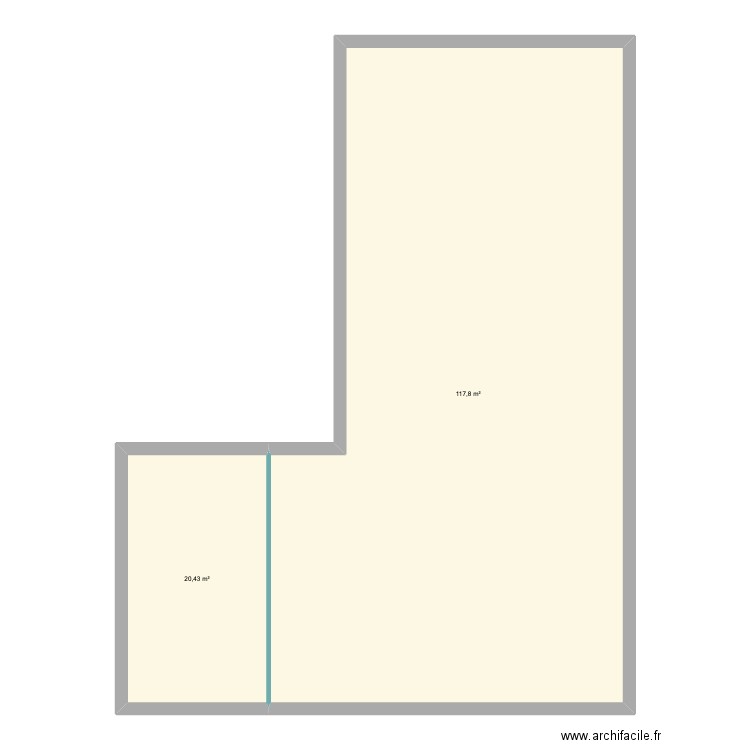 12 par17. Plan de 2 pièces et 138 m2