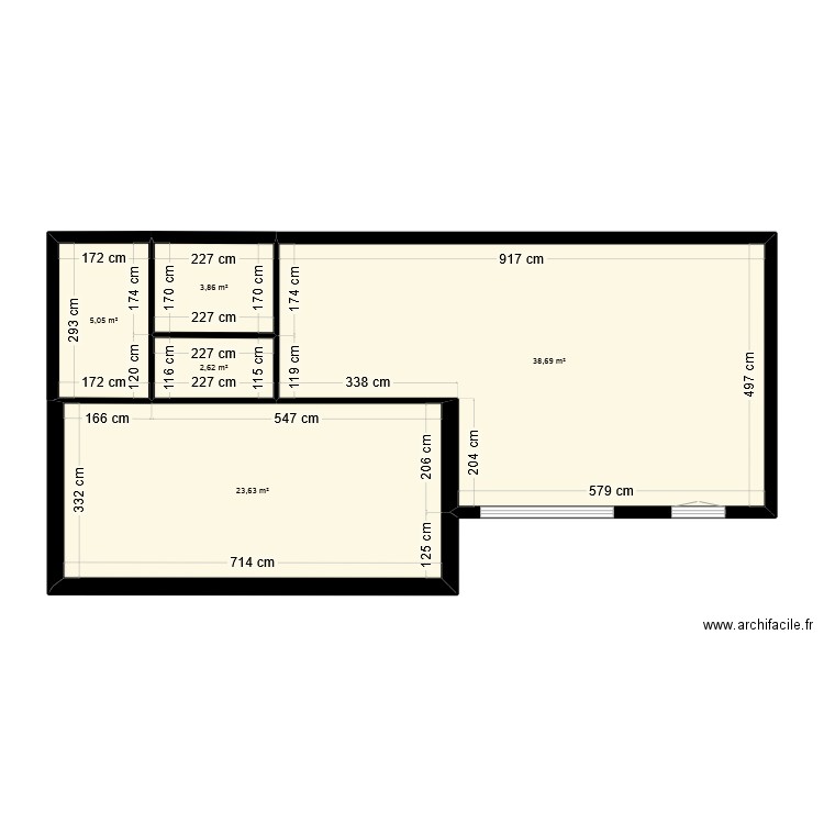 appartement a Aix. Plan de 5 pièces et 74 m2