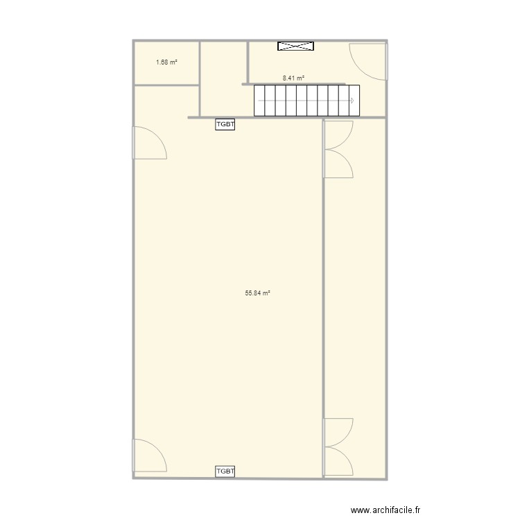 PLAN 1 BITA. Plan de 3 pièces et 66 m2