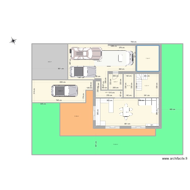 Kera. Plan de 11 pièces et 304 m2