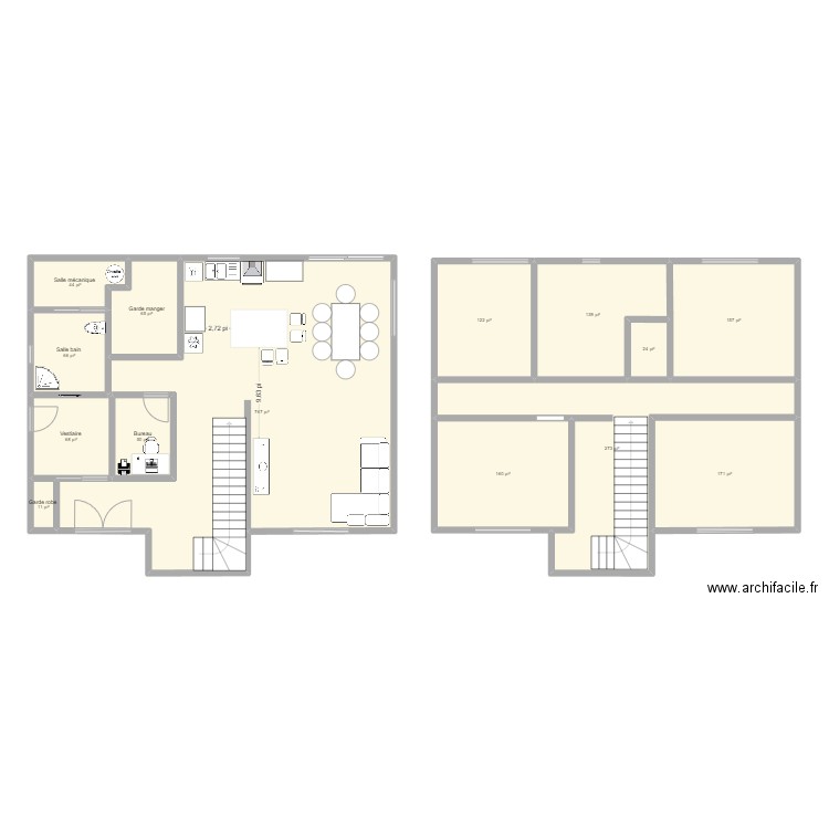 G ET L v3 V ET A. Plan de 14 pièces et 197 m2