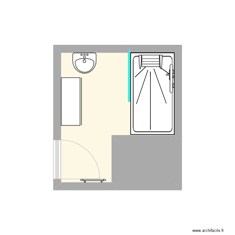 BEUTON PROJET. Plan de 2 pièces et 6 m2