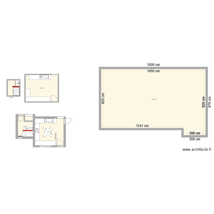 AVP. Plan de 5 pièces et 163 m2