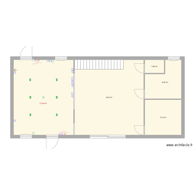 Maison . Plan de 5 pièces et 87 m2