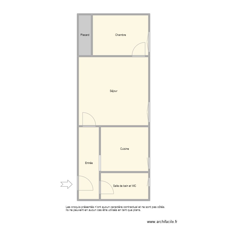 5997. Plan de 6 pièces et 60 m2