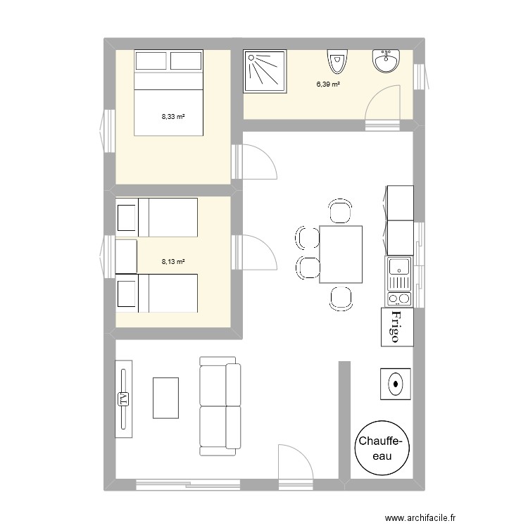 plan dépot 1. Plan de 3 pièces et 23 m2