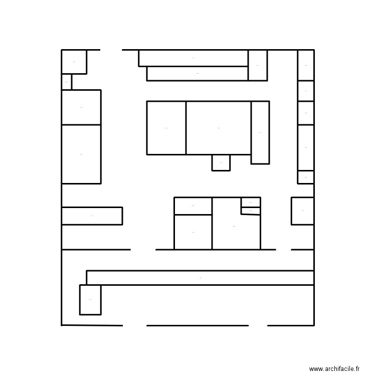 Plan tohannic. Plan de 25 pièces et 11 m2