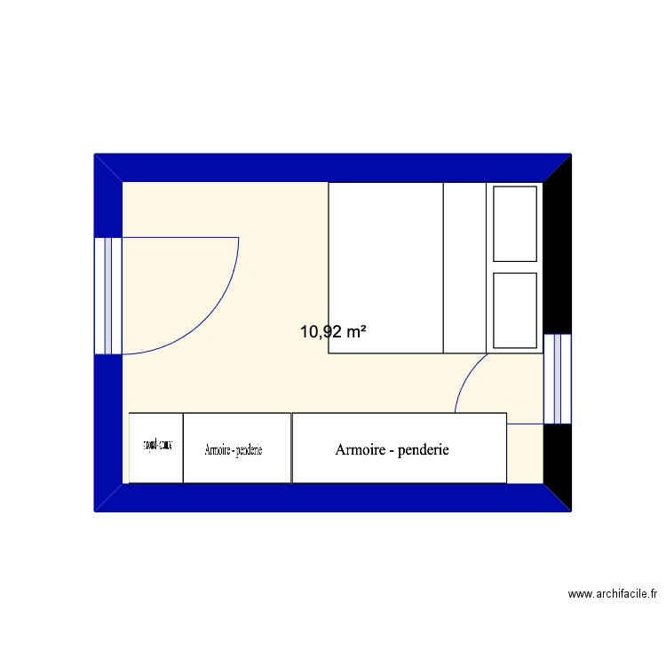 chb1. Plan de 1 pièce et 11 m2